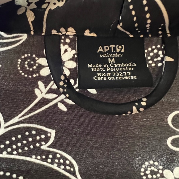 Apt 9 Babydoll Teddy and Robe, size M Black & White - Picture 8 of 13